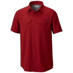 Columbia Men Red Silver Ridge Lite Short Sleeve Shirt (Sun Protection) Fashion Design