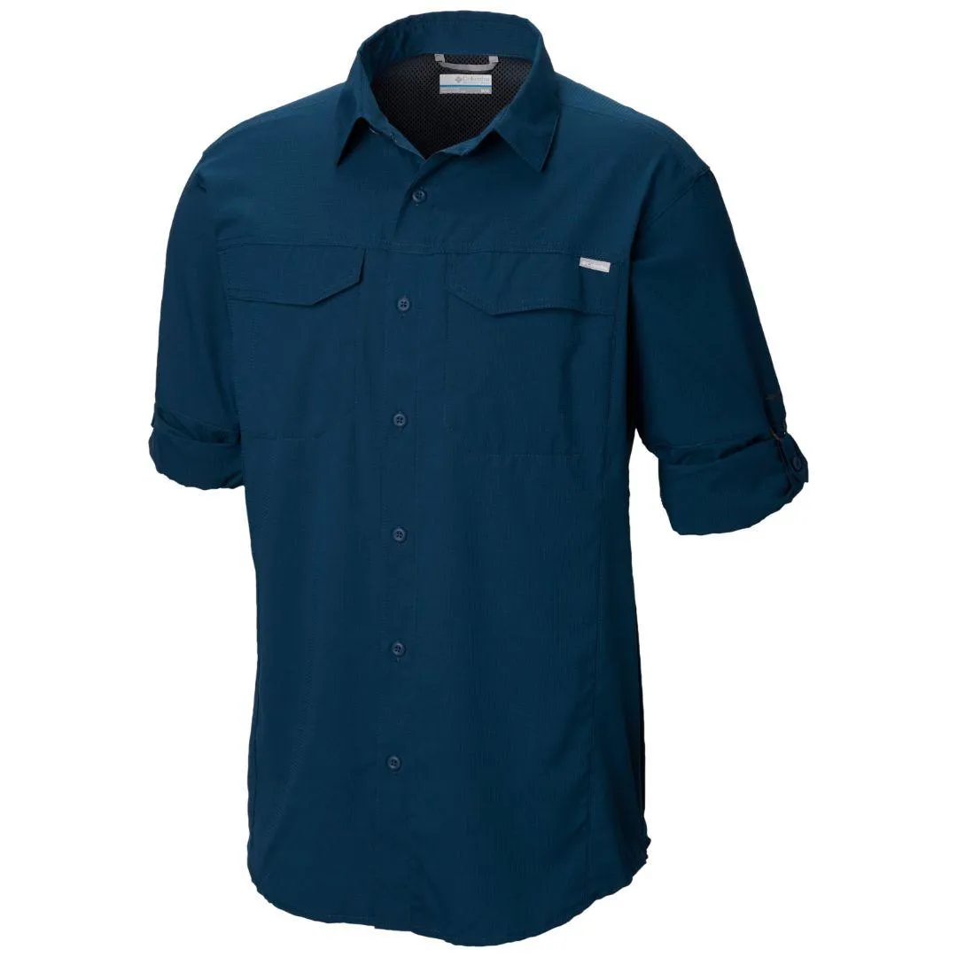 Columbia Men Blue Silver Ridge Lite Long Sleeve Shirt (Sun Protection) MatteFinishTexture