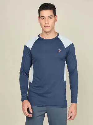 Streetwear Style Men Colorblock Slim Fit Crew Neck T-shirt with TECHNO COOL 