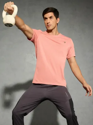 Men Solid Slim Fit Crew Neck T-shirt with DOUBLE COOL Fashion Fit