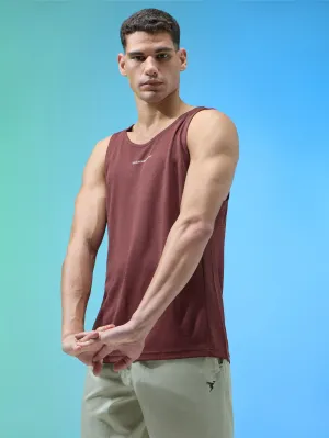 Men Melange Slim Fit Round Neck Sports Innerwear Vest with DOUBLE COOL vibration - resistance test passed engineers