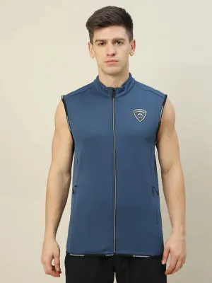 Men Solid Slim Fit Mock Neck Jacket with TECHNOLITE Stackable