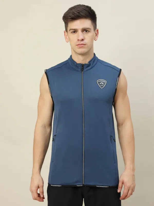 Men Solid Slim Fit Mock Neck Jacket with TECHNOLITE Stackable