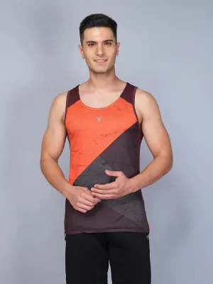 Men Printed Slim Fit Scoop Neck Innerwear Vest with TECHNO COOL Heat Control