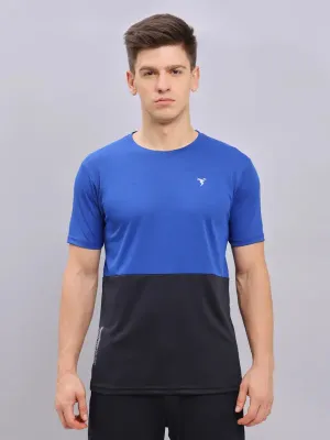 Effortless Layer Men Colorblock Slim Fit Crew Neck T-shirt with DOUBLE COOL