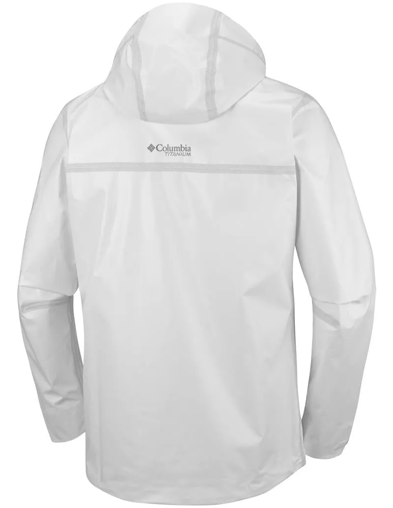 Columbia Men White OutDry Ex ECO Tech Shell Opportunity Patched