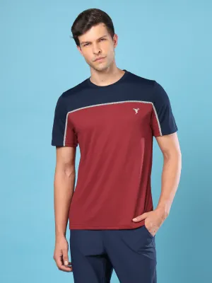 Men Colorblock Slim Fit Crew Neck T-shirt with TECHNO COOL  Sleek Comfort Tubular Knit Structure