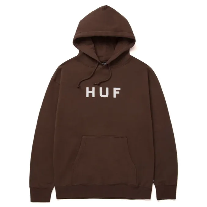 HUF felpa con cappuccio da uomo Essentials OG PF00490 marrone Buttoned good for rainy days