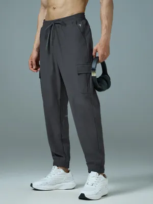 Athletic Footwear Double Layered Knee Patches Men Solid Slim Fit Cargo Joggers with DURACOOL 