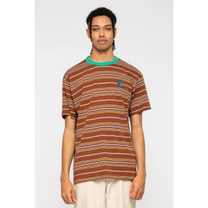 Teenager coolness Santa Cruz Mini Hand Stripe T-shirt uomo manica corta a righe seppia