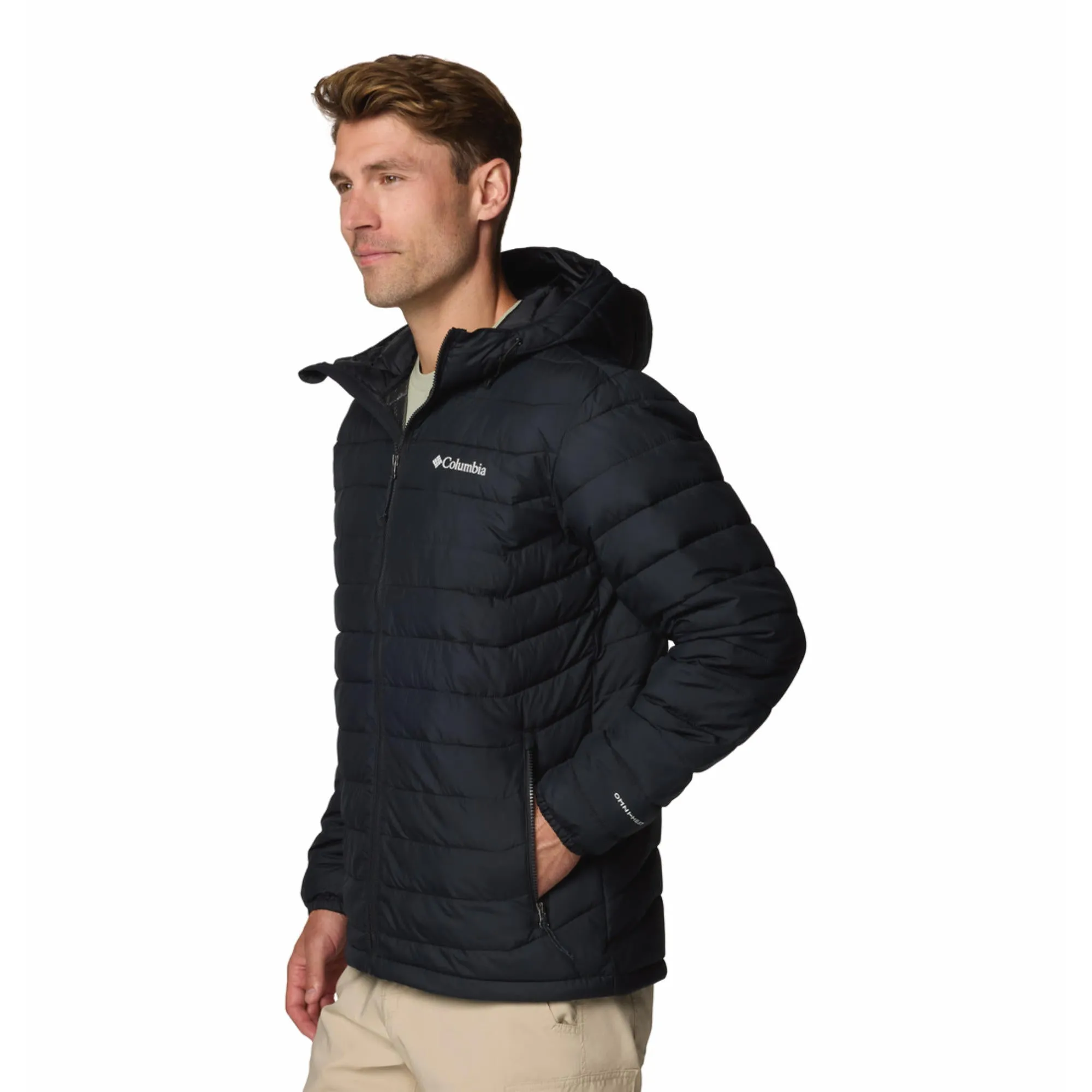 Columbia Men Black Powder Lite II Hooded Jacket Hooded Option