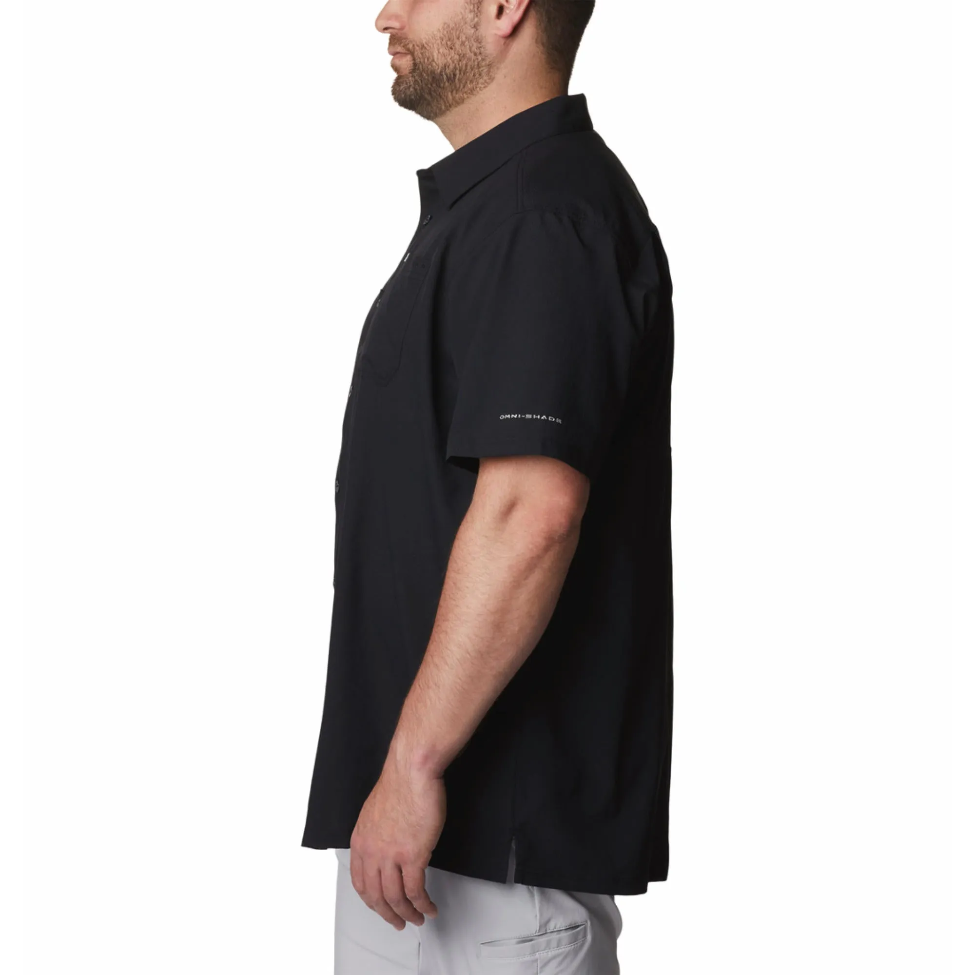 SoftLining Daily Fit Columbia Men Black Slack Tide Camp Shirt (Sun Protection)