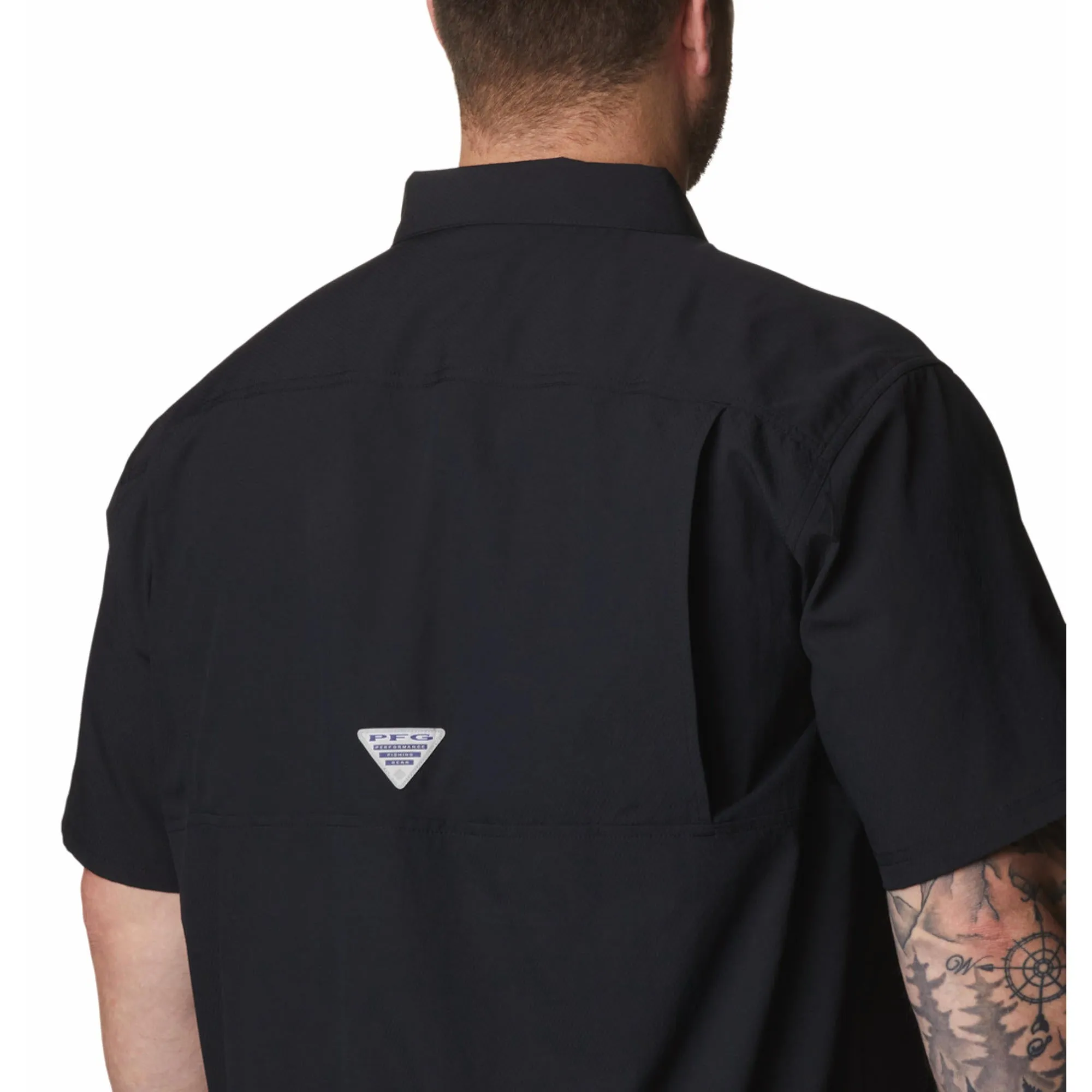 Vacation Mood Columbia Men Black Slack Tide Camp Shirt (Sun Protection)