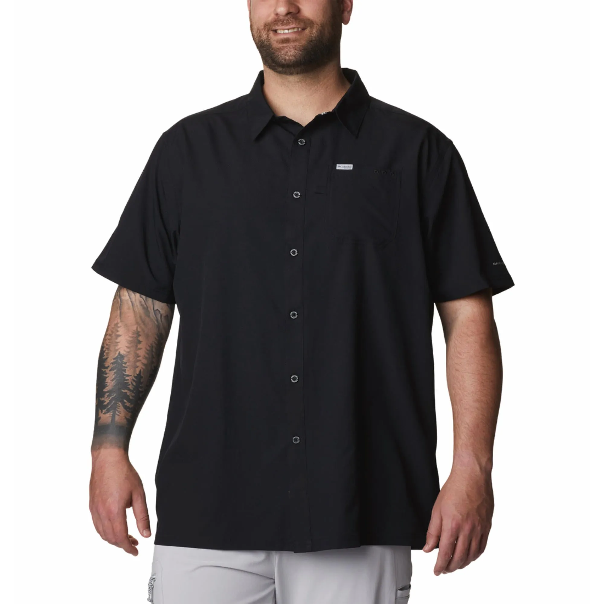 Soft Hoodie Columbia Men Black Slack Tide Camp Shirt (Sun Protection)