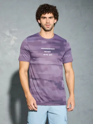 Men Printed Slim Fit Round Neck T-shirt with TECHNOCOOL  Cozy Style Vintage Style
