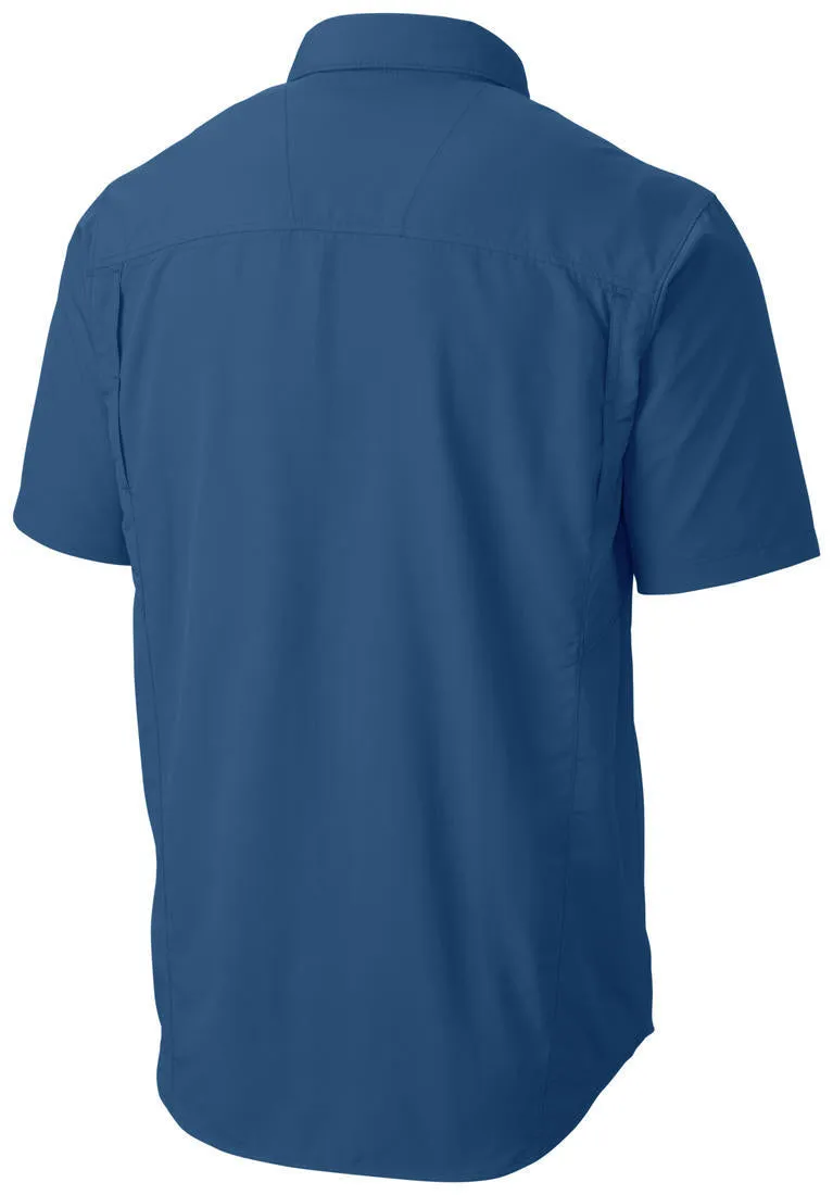 Columbia Men Blue Silver Ridge Short Sleeve Shirt (Sun Protection) UVProtectionCloth