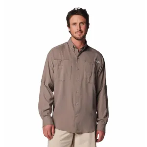 EcoDye Process Collapsible Hood Columbia Men Brown Tamiami II LS Shirt (Sun Protection)