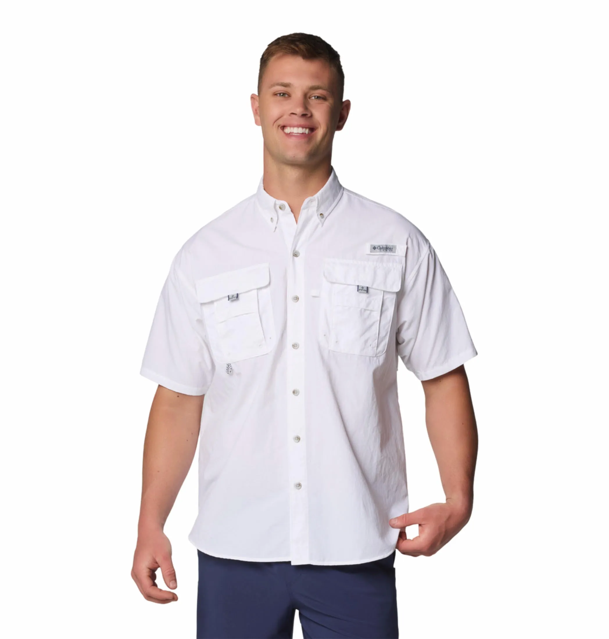 Cold Weather Outfit Columbia Men White Bahama II S/S Shirt (Sun Protection)