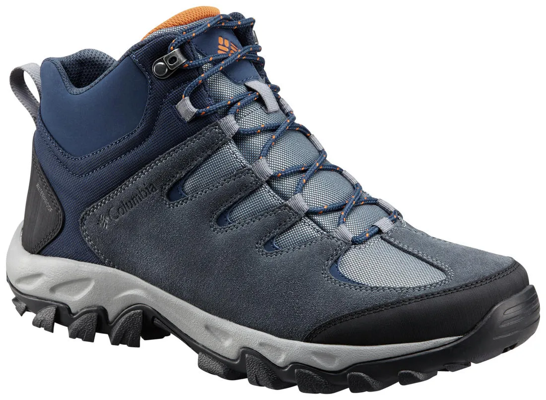 Columbia Men Grey BUXTON PEAK MID WATERPROOF Everyday Trails Abrasion resistant