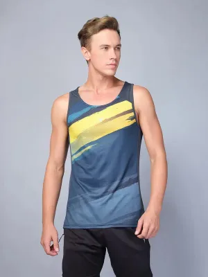 Men Printed Slim Fit Scoop Neck Innerwear Vest with TECHNO COOL Non Chafing Edges