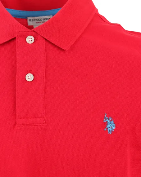 Breathable knit U.S. Polo Assn. Polo uomo manica corta King 41029 65079 352 rosso
