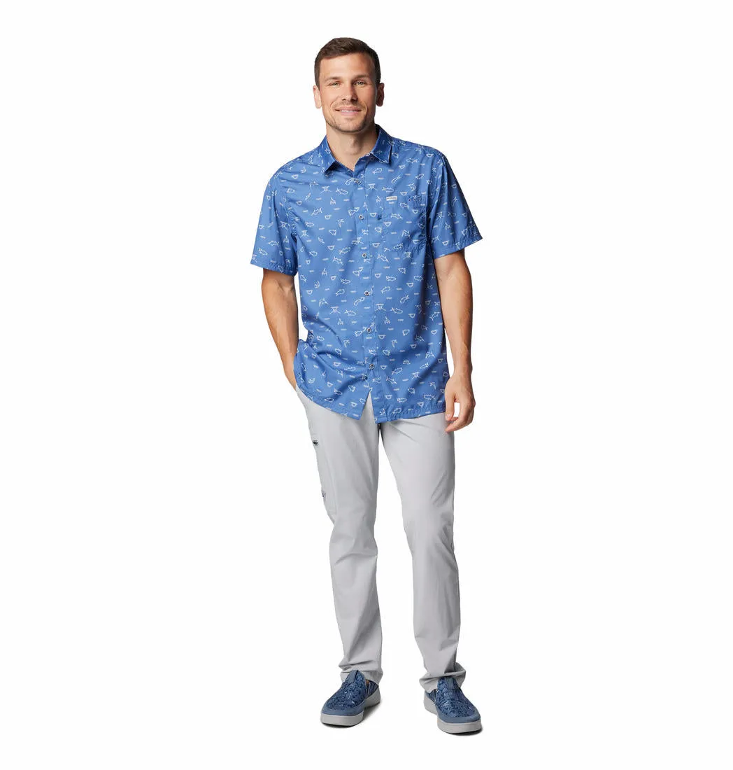 RollUp Sleeves Work Mix Columbia Men Purple Super Slack Tide Camp Shirt (Sun Protection)