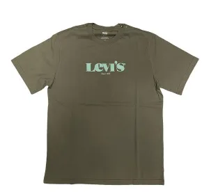 Levi's T-shirt in cotone da uomo 1873 161430295 verde militare Relaxed Waistband