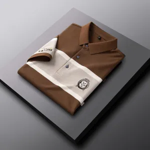 Fashion Core Short-Sleeved Shirt Thin Middle-Aged Business Led Embroidery Shirt