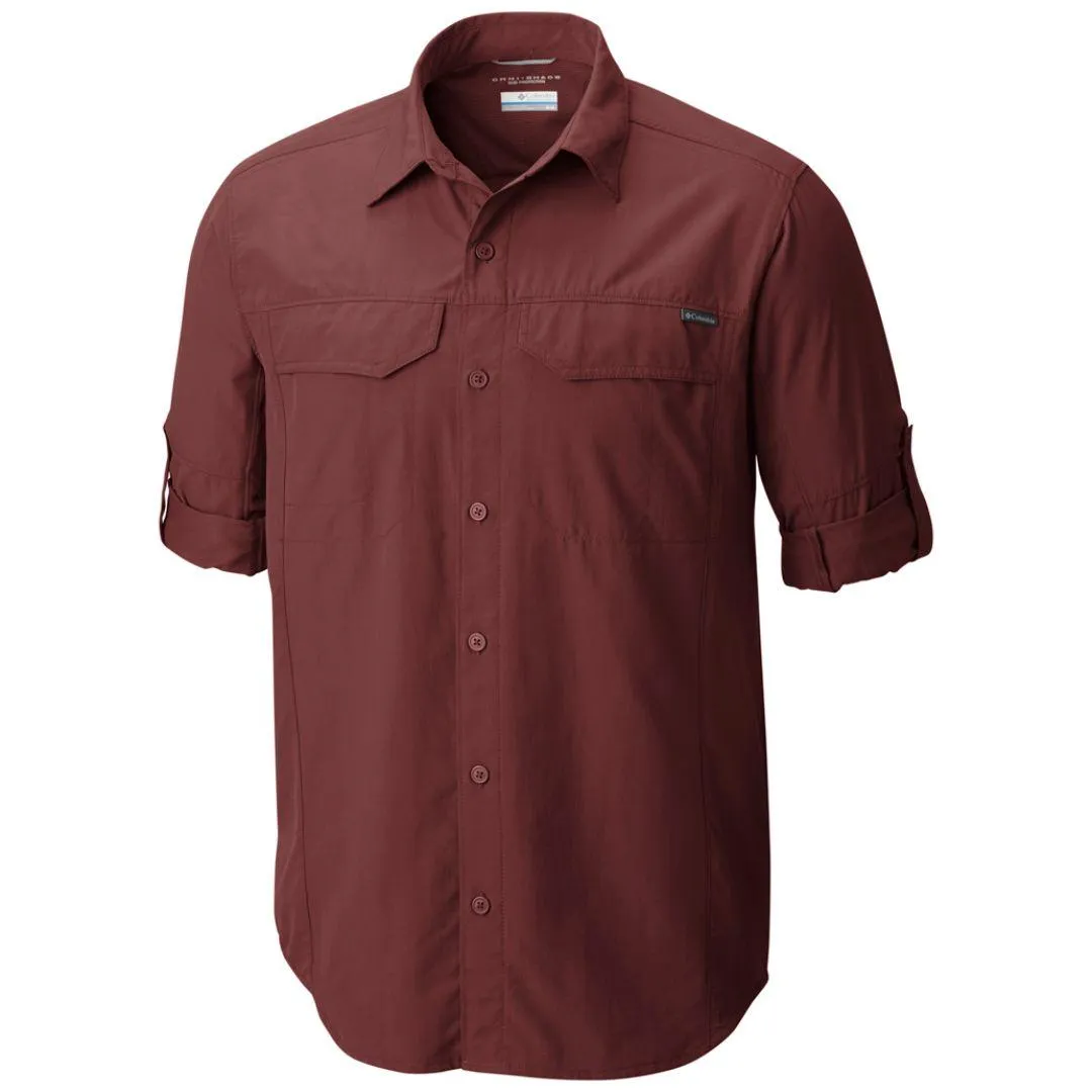 Layered Shirt FormFitting Cut Columbia Men Orange Silver Ridge Short Sleeve Shirt (Sun Protection)
