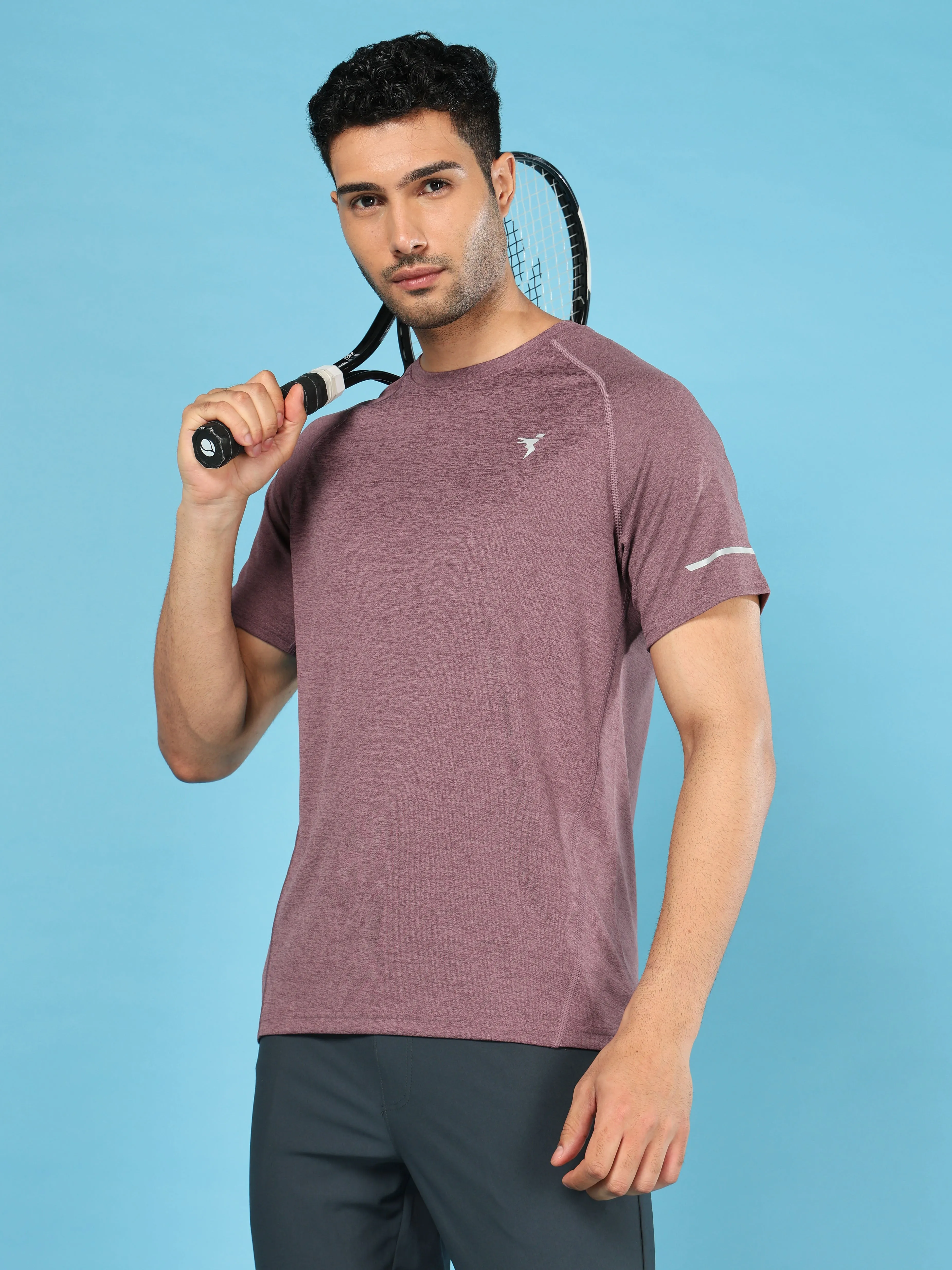 Loose fitting comfort Men Melange Slim Fit Crew Neck T-shirt with MELANGE