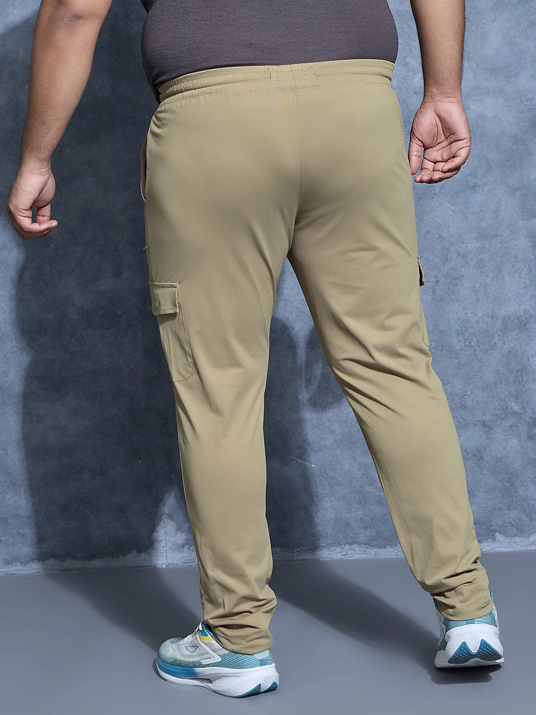 Men Plus Size Solid Relax Fit Cargo Trackpants with DURACOOL  Active Capri
