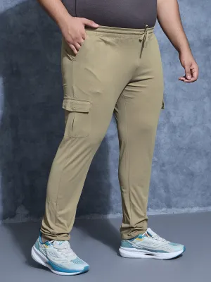 Dynamic Flex Zones Men Plus Size Solid Relax Fit Cargo Trackpants with DURACOOL 