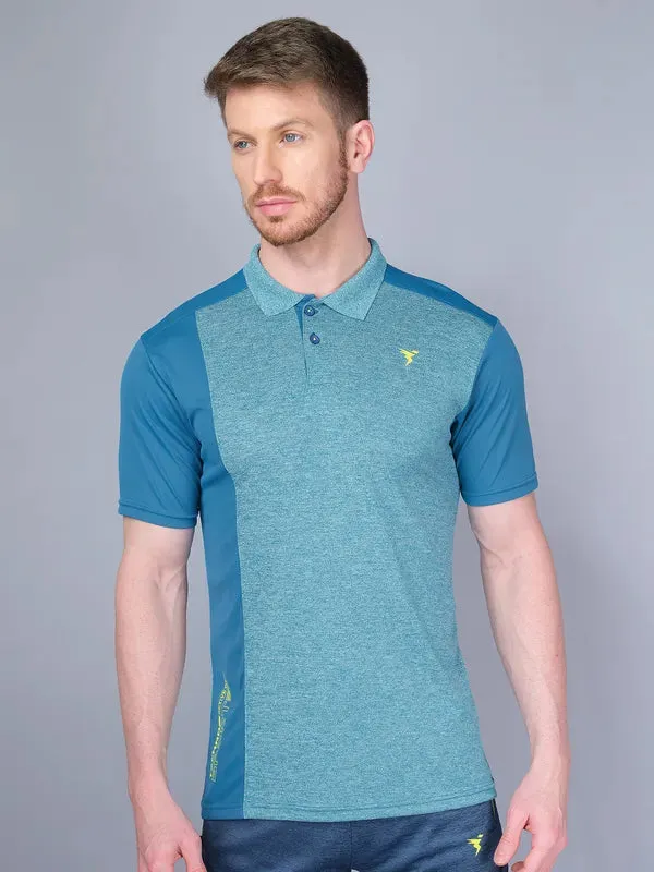 Men Melange Slim Fit Polo T-shirt with DOUBLE COOL Light Flex