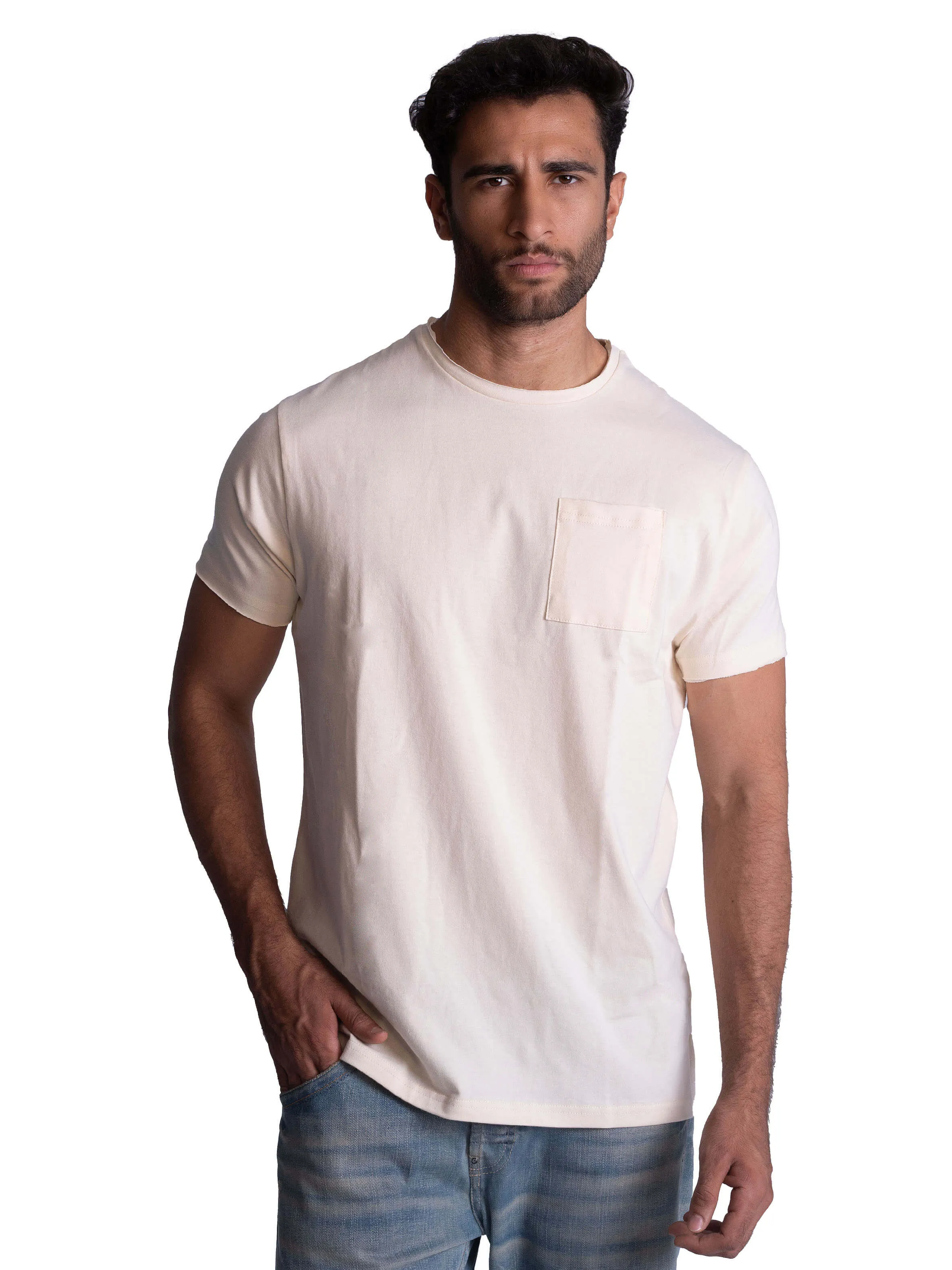 Raw-Edge Pocket Cotton T-Shirt - Off White Efficiency - maximized conventional weapons