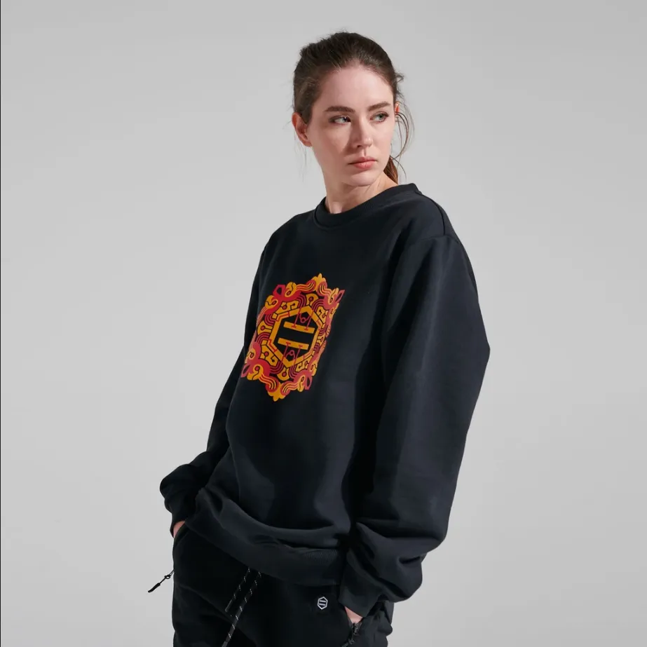 slim fit Wool Dolly Noire Logo Maioliche Crewneck SW009-SD-01 black