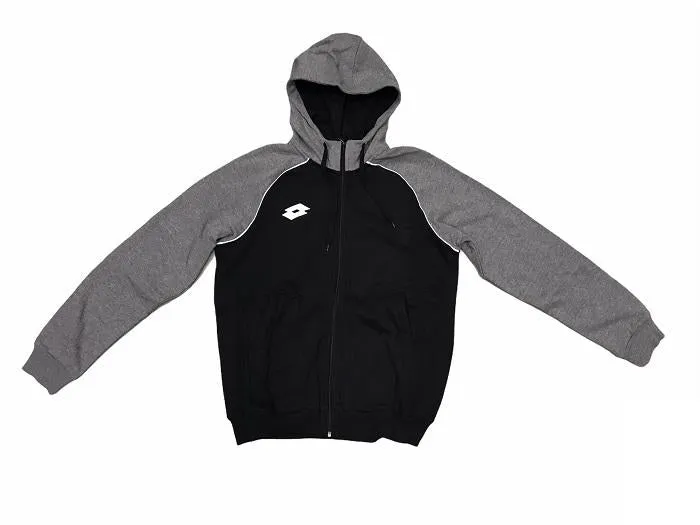 fade resistance Lotto felpa con cappuccio da uomo  Sweat FZ Delta Plus HD T5536 nero-grigio