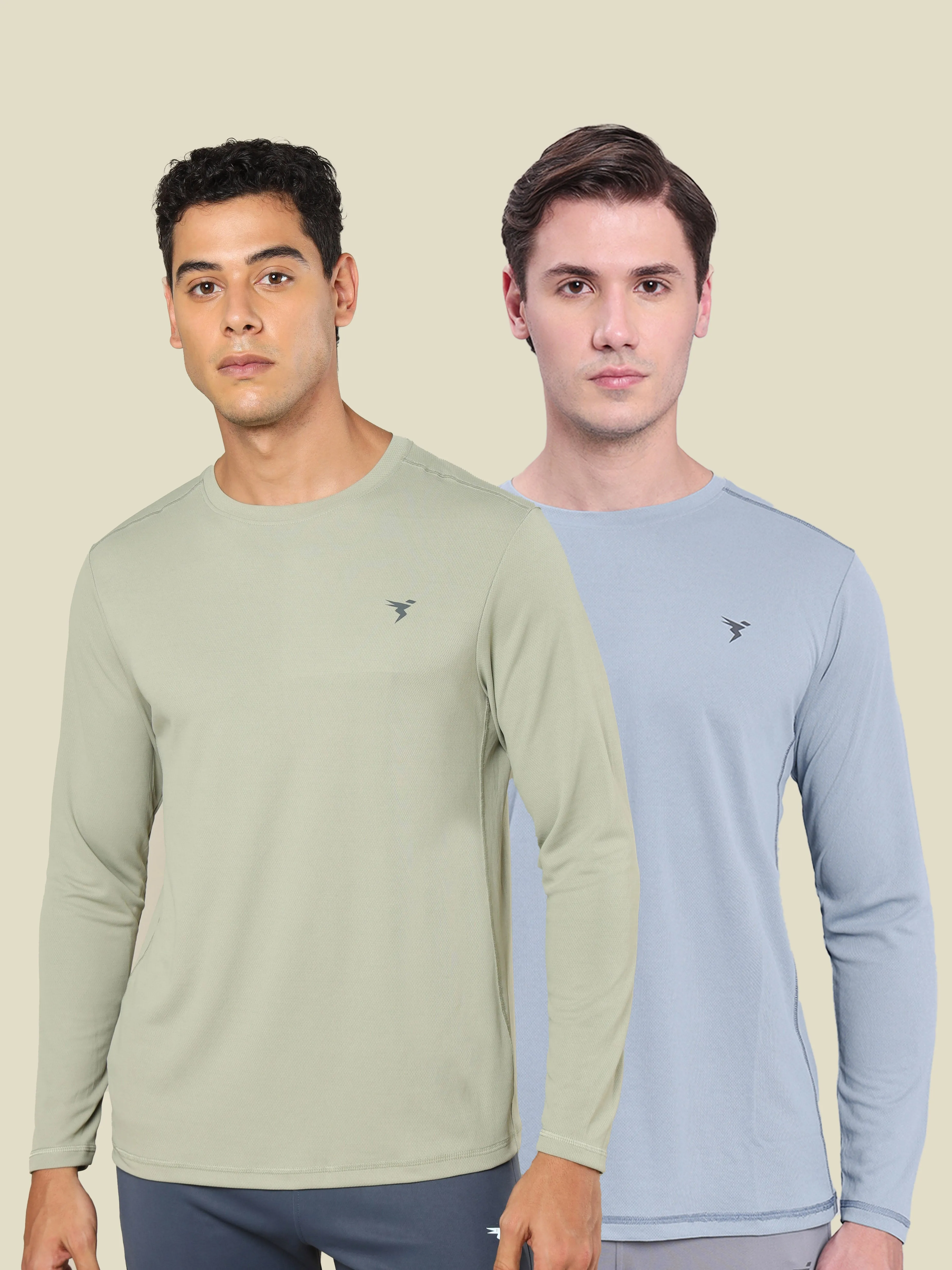 Chic And Comfortable No-Shrink Fabric Men Solid Slim Fit Crew Neck T-shirt with TECHNO COOL  (Pack of 2)