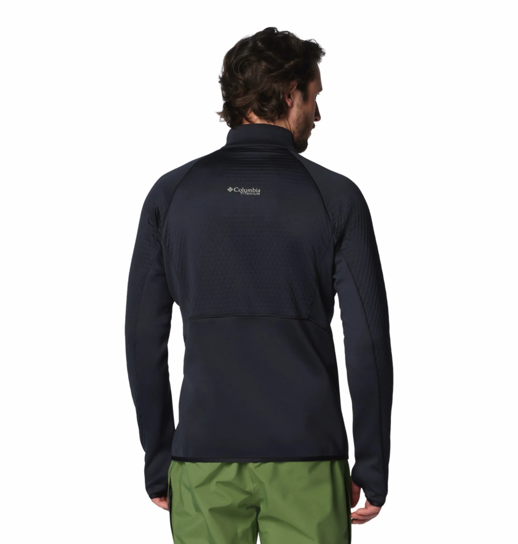 Columbia Men Black OmniHeat Helix Crystal Leaf Pullover Soft Layer Outdoor Sports