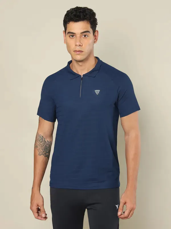 Men Self Design Regular Fit Polo T-shirt with MATPIQ elegant design