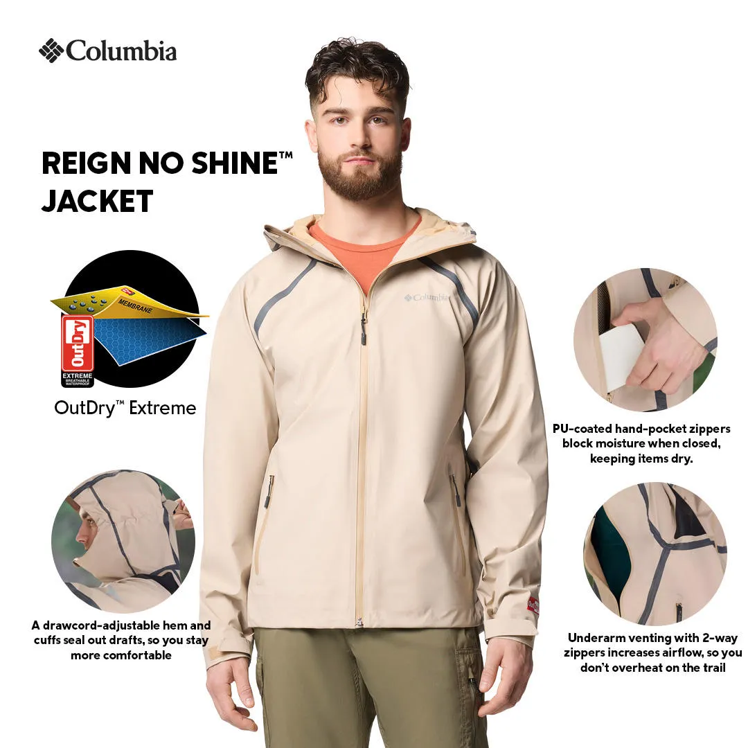 Silicone Grip Trim Ventilation Panels Columbia Men Brown Reign No Shine Jacket