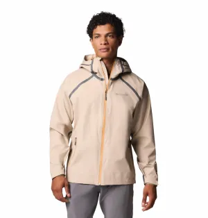 Columbia Men Brown Reign No Shine Jacket Surf Reflective Safety Details