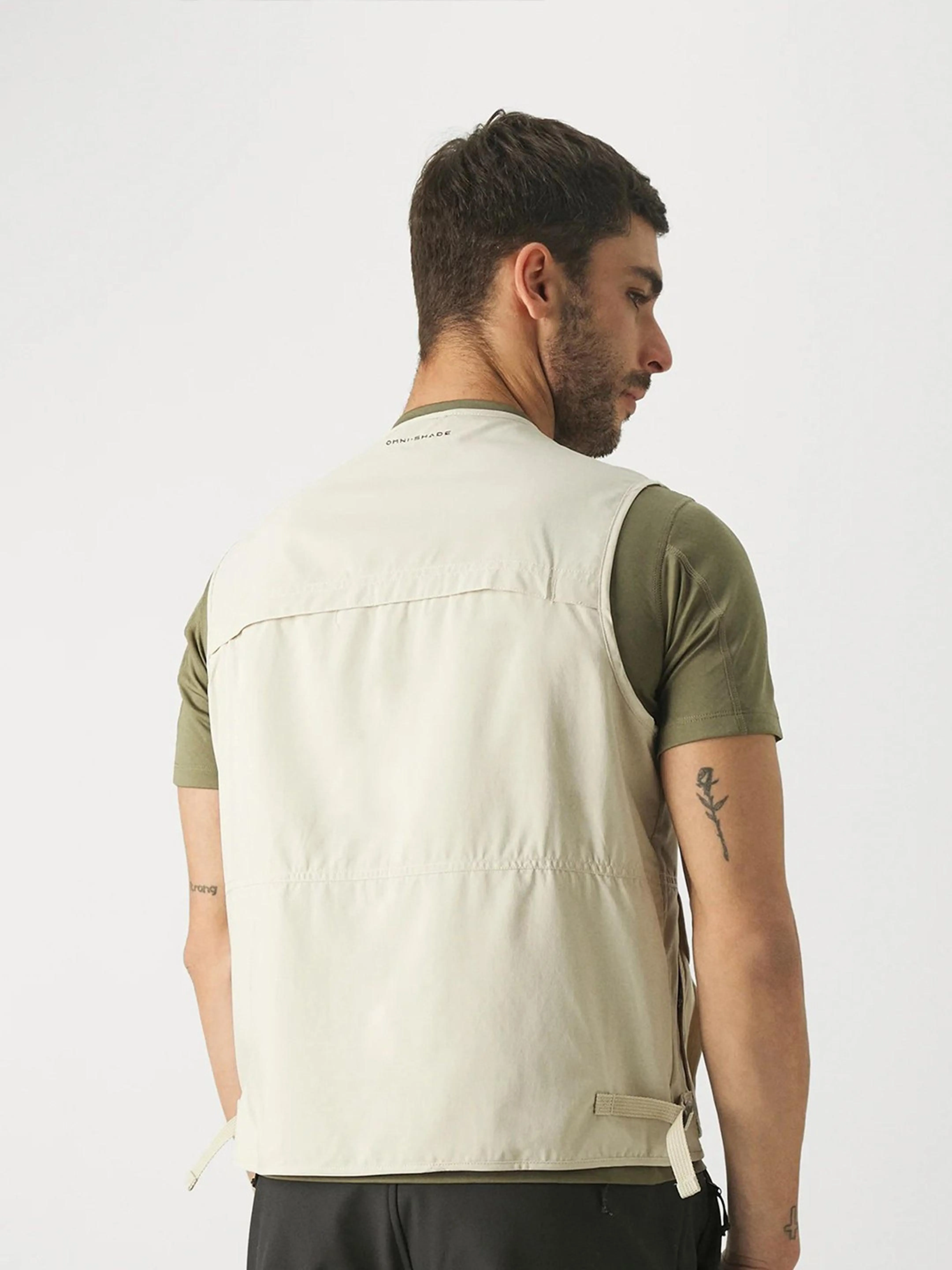 Form Fitting Columbia Men Brown Silver Ridge Utility Vest (Sun Protection)