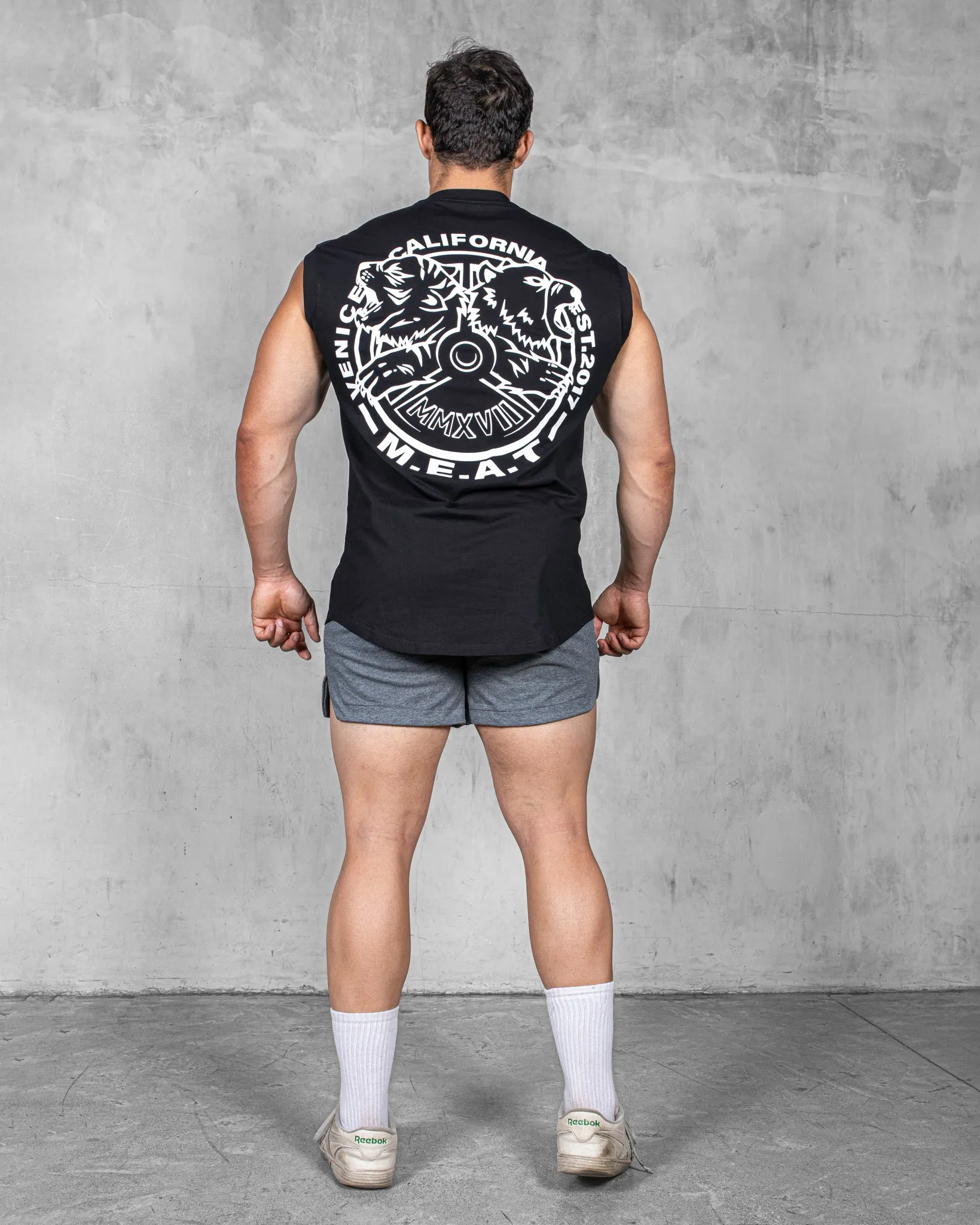 Lightweight Comfort CUTOFF MUSCLE TEE - ORIGIN / BLACK