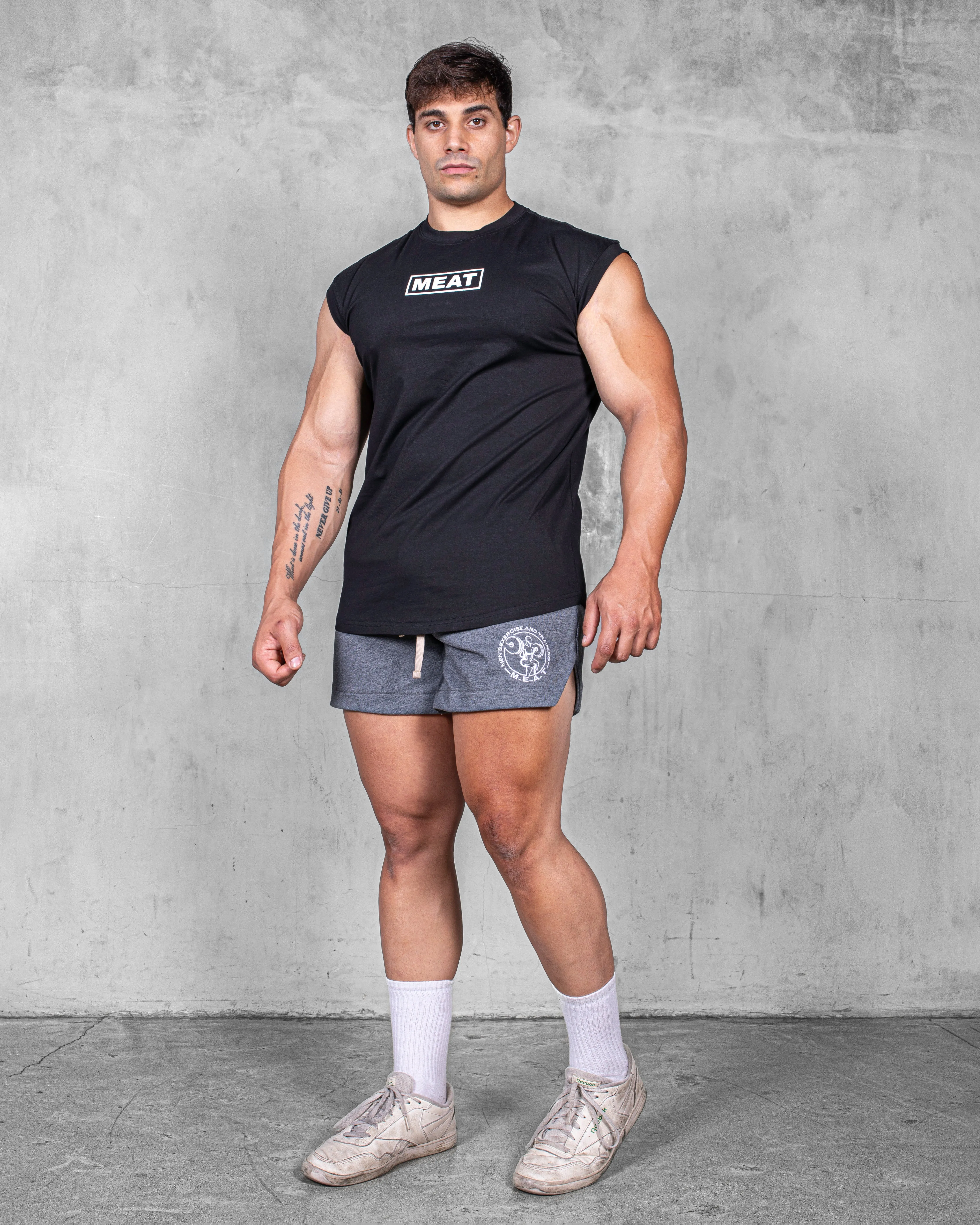 Non Chafing Flatlock Seams CUTOFF MUSCLE TEE - ORIGIN / BLACK