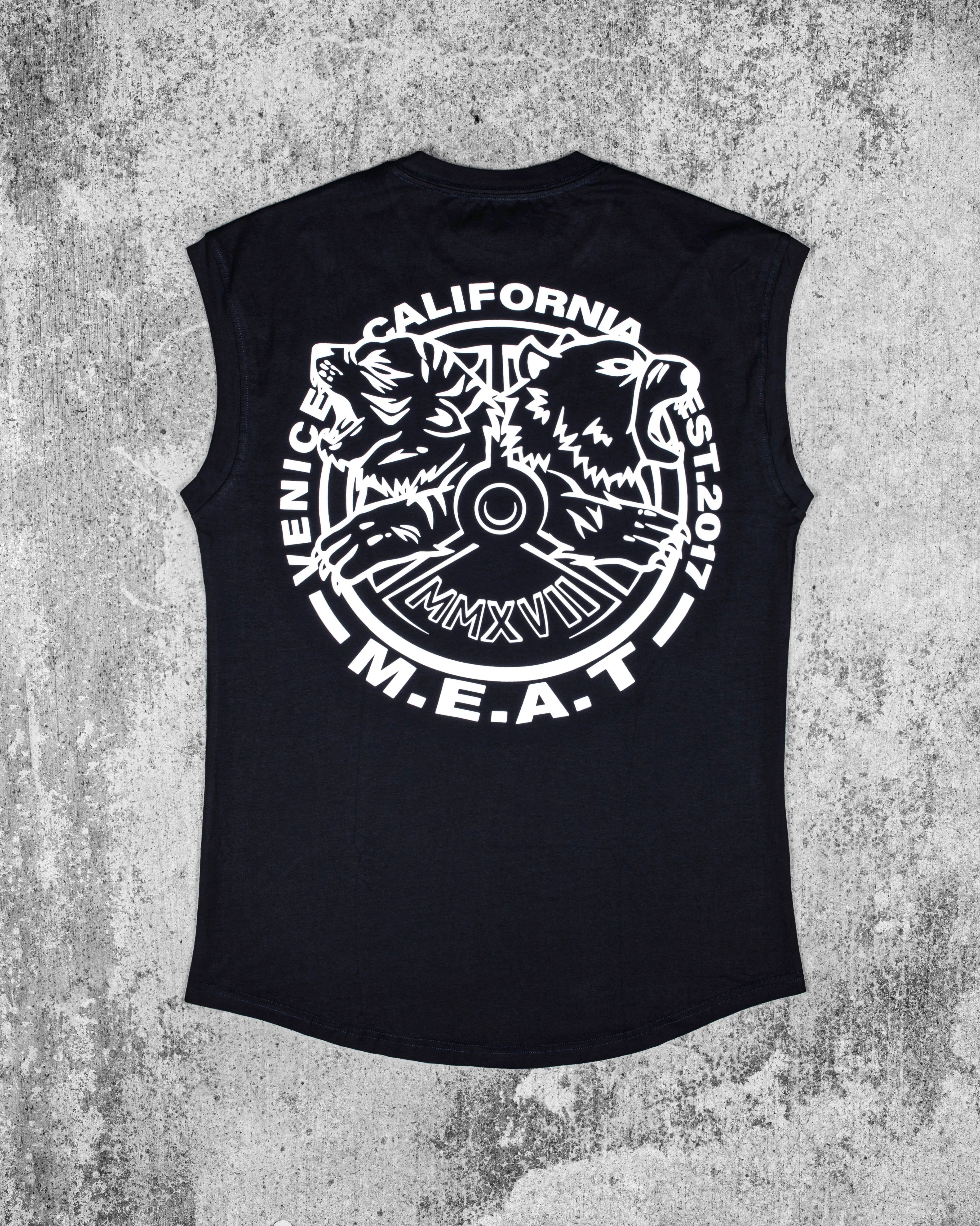 Fresh Lightness CUTOFF MUSCLE TEE - ORIGIN / BLACK