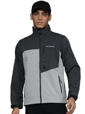 Columbia Men Grey Cruiser Valley Softshell Jacket Windshield Coat foldable