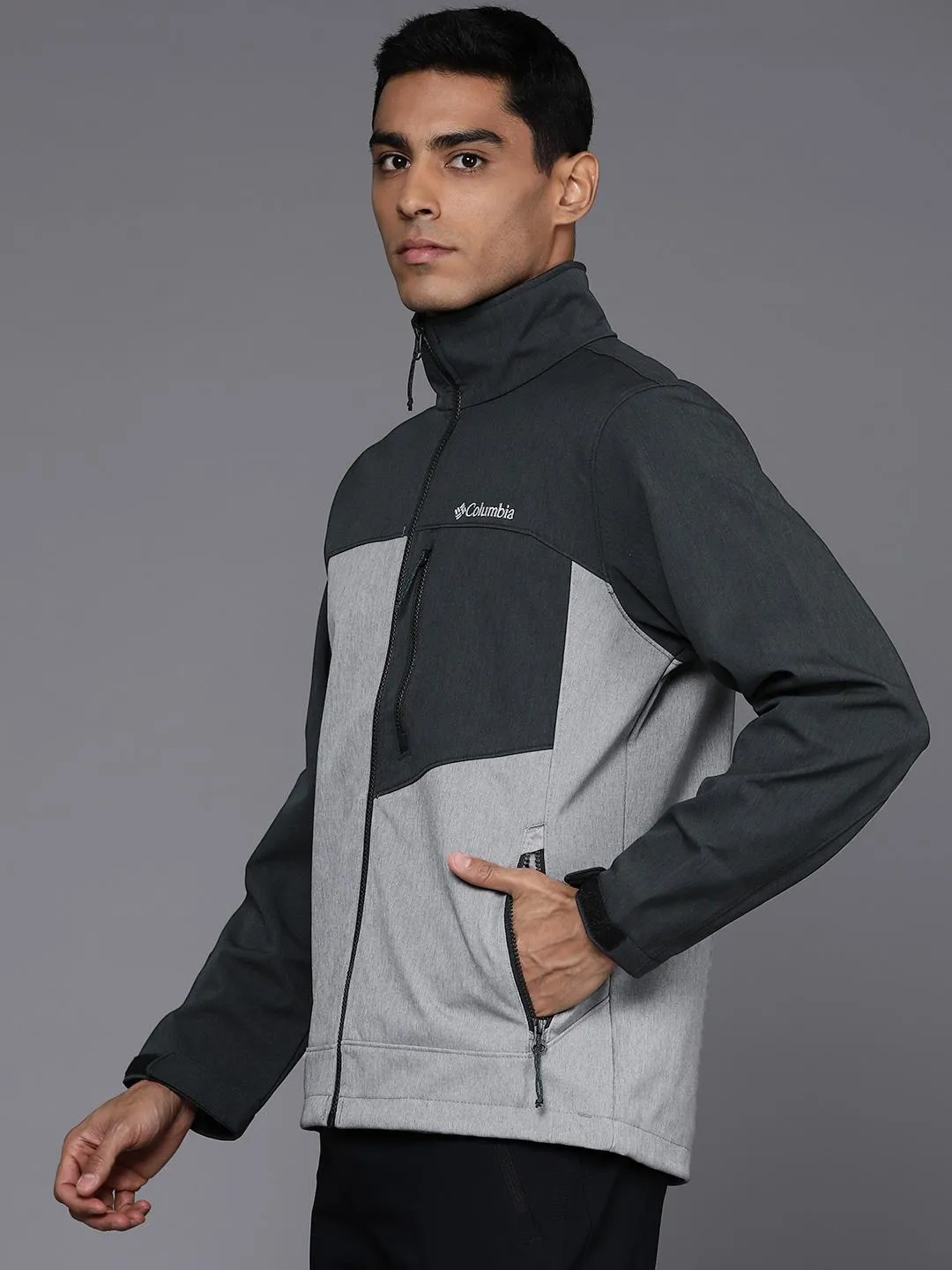 Propagate Concentration Columbia Men Grey Cruiser Valley Softshell Jacket