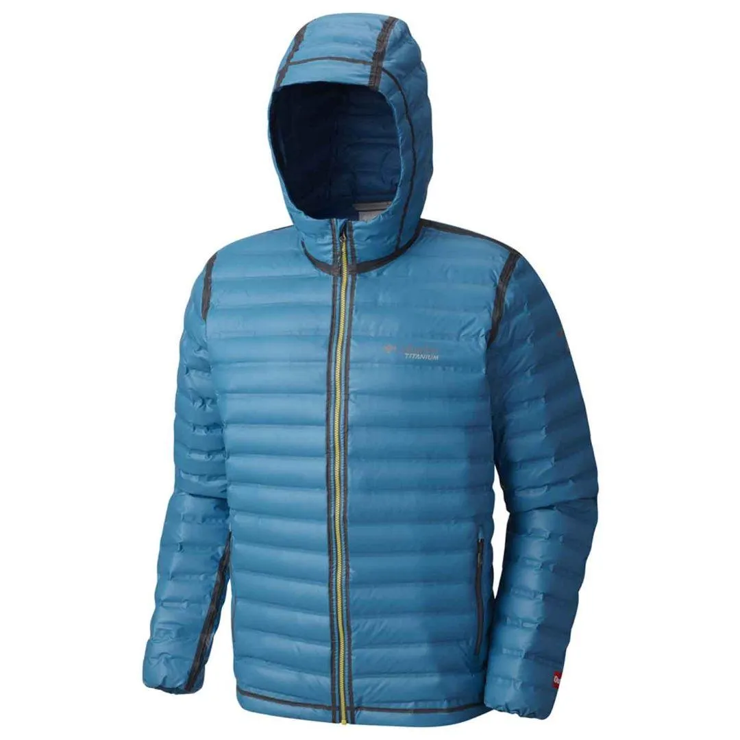 Foldable Collar doctors Columbia Men Blue OutDry Ex Gold Down Hooded Jkt