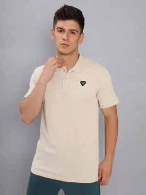 LowMaintenance Fabric Men Solid Slim Fit Polo T-shirt with ELASTO PLUS