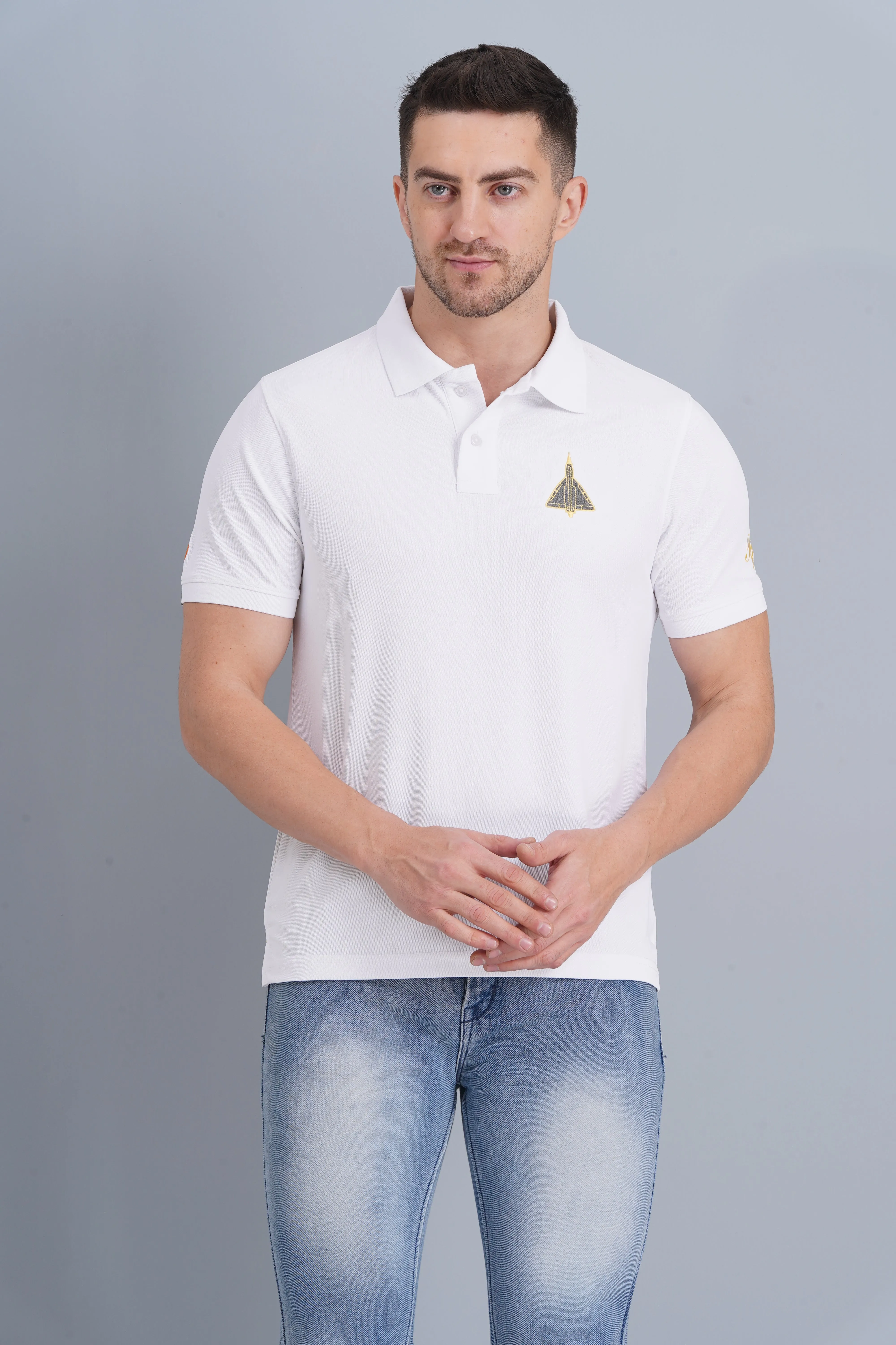 Men's Polo T Shirt Tejas White Sporty apparel Sun Protection UPF 50